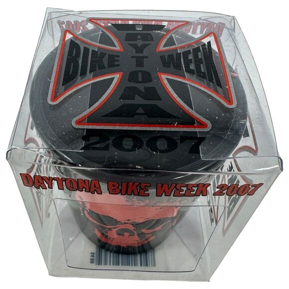 2007 Daytona Beach Bike Week Skull Black Shot Glass - Picture 3 of 5